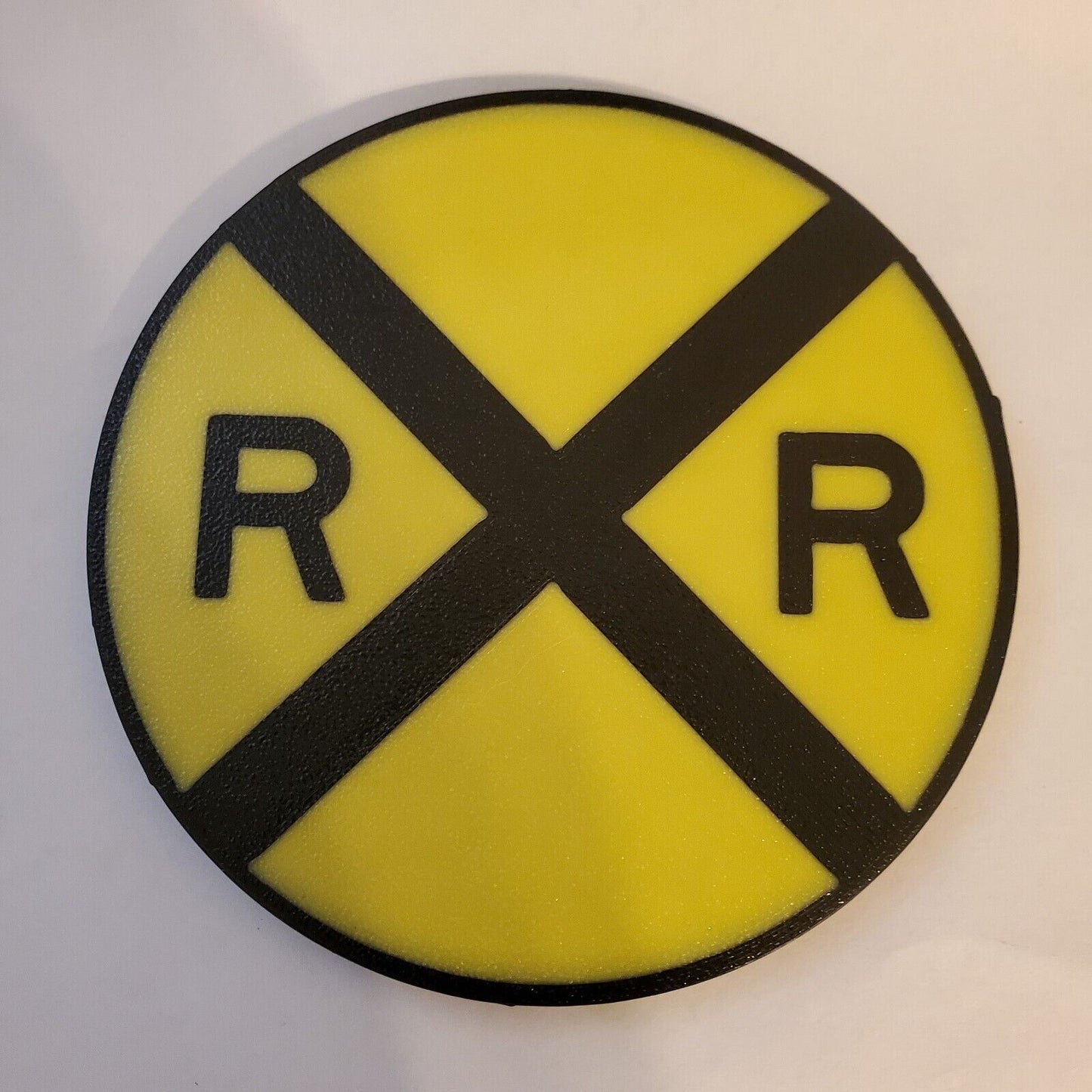 4" Round Railroad Crossing Coasters Cork Backed Set of Four