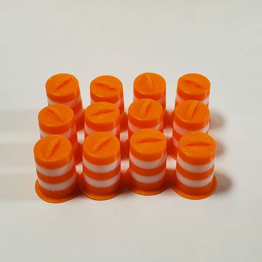 HO Scale Traffic Barrels for Model Railroad Diorama