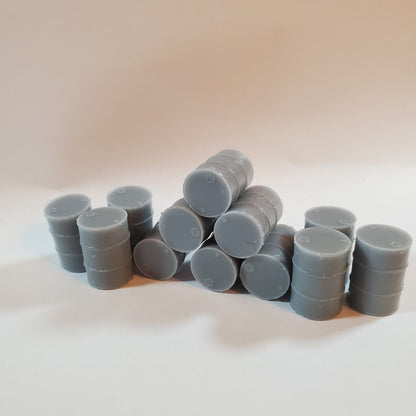 HO Scale (1:87) 55 Gallon Barrels for Model Railroad Diorama 12-Pack