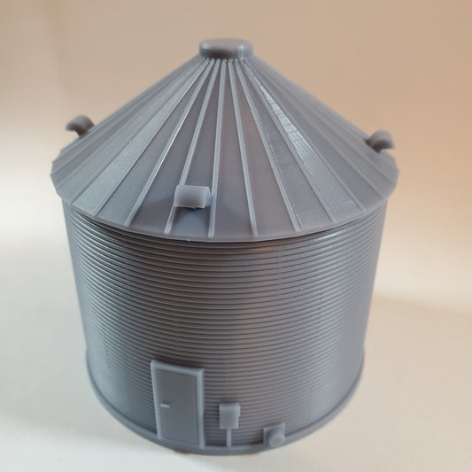 HO Scale Grain Bin Silo (20'x21') for Model Railroad Diorama