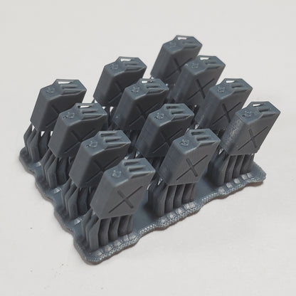 28mm Scale (1:56) WWII American Fuel Cans for Tabletop Wargaming – 12 Pack