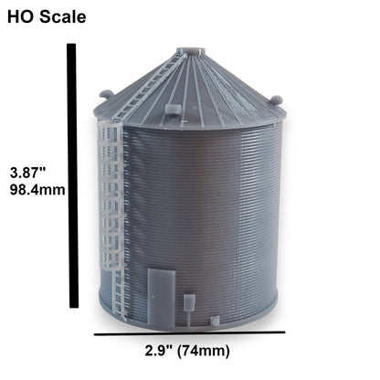 HO Scale Grain Bin Silo (20'x25') for Model Railroad Diorama