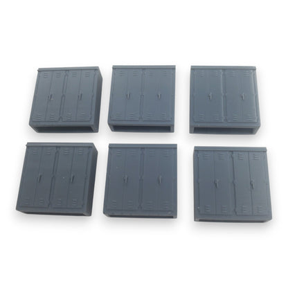 N Scale Trackside Electronics Cabinet, Signal Box, Double Wide for Model Railroad Diorama 6-Pack