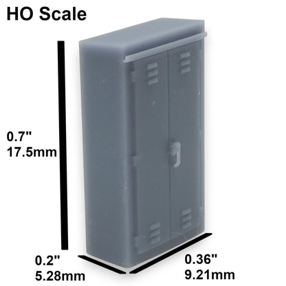 HO Scale Trackside Electronics Cabinet Combo 1, Signal Box, for Model Railroad Diorama 6-Pack